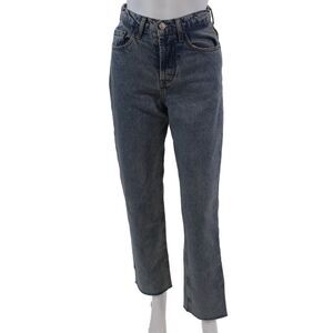 De Rococo Women's Button Fly Medium Wash Straight Leg Denim Pant Size 26